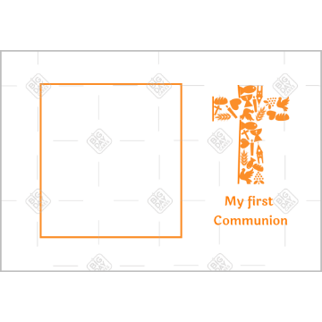 Communione cross orange frame - landscape