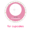 Communion flowers pink frame - cupcakes