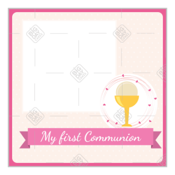 Communion pink frame - square