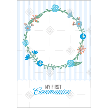 Communion stripes blue frame - portrait