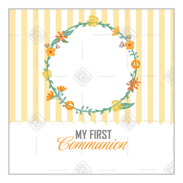 Communion Stripes Yellow frame - square