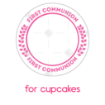 Communion frame pink frame - cupcakes