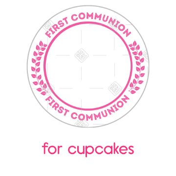 Communion frame pink frame - cupcakes