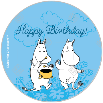 Moomintroll-Happy-Birthday frame - round
