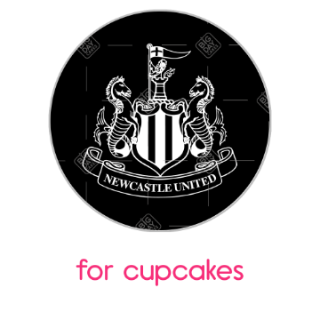 Newcastle United dark crest topper - cupcakes