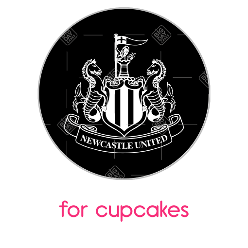 Newcastle United dark crest topper - cupcakes