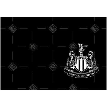 Newcastle United Happy Birthday topper with dark crest topper - landscape