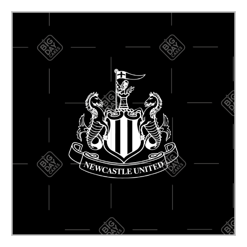 Newcastle United Happy Birthday topper with dark crest topper - square