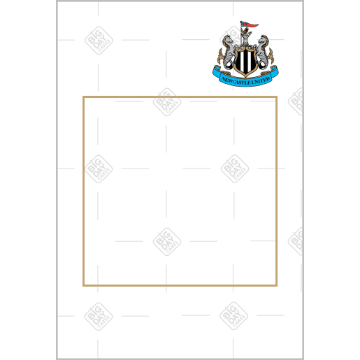 Newcastle United Happy Birthday white frame  - portrait