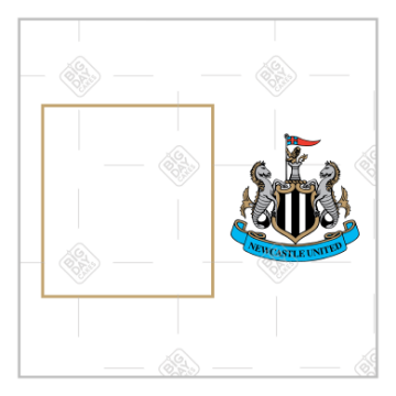 Newcastle United Happy Birthday white frame  - square