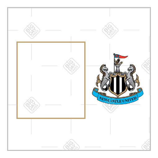 Newcastle United Happy Birthday white frame  - square