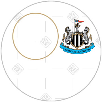 Newcastle United Happy Birthday white frame  - round