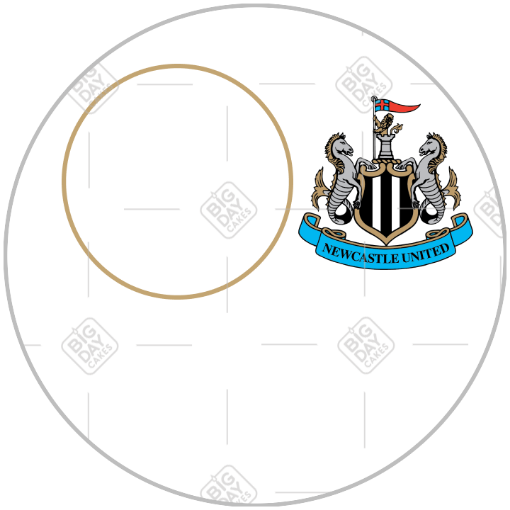 Newcastle United Happy Birthday white frame  - round
