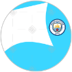 Man City Blue Sail frame - round