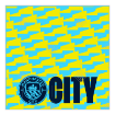 Man City Electric Yellow Flags topper - square
