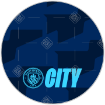 Man City Flags Dark Blue topper - round