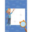 Blippi Happy Birthday cake topper frame - portrait
