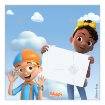 Blippi & Meekah topper - square