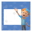 Blippi cake topper frame - square
