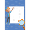 Blippi Happy Birthday cake topper frame - portrait