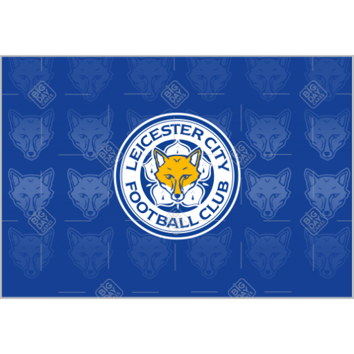 Leicester City FC fox pattern cake topper - landscape