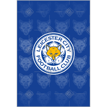 Leicester City FC fox pattern Happy Birthday topper - portrait