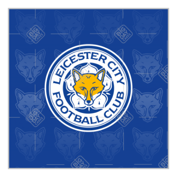 Leicester City FC fox pattern Happy Birthday topper - square