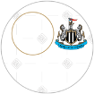 Newcastle United Happy Birthday white frame  - round