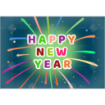 Happy New Year dark background topper - landscape