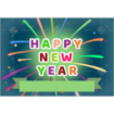 Happy New Year with ribbon topper - landscape