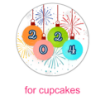 Happy New Year-baubles topper - cupcakes