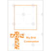 Communione cross orange frame - portrait