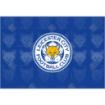 Leicester City FC fox pattern Happy Birthday topper - landscape