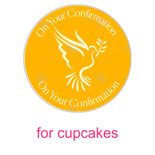 Confirmation-dove-yellow-topper - cupcakes